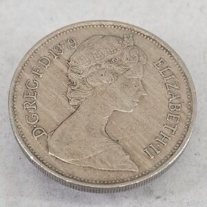 1979 United Kingdom 10 New Pence Coin Elizabeth II Crowned Lion UK #3150